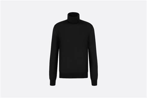 'CD Icon' Turtleneck Sweater Black Cashmere Jersey .